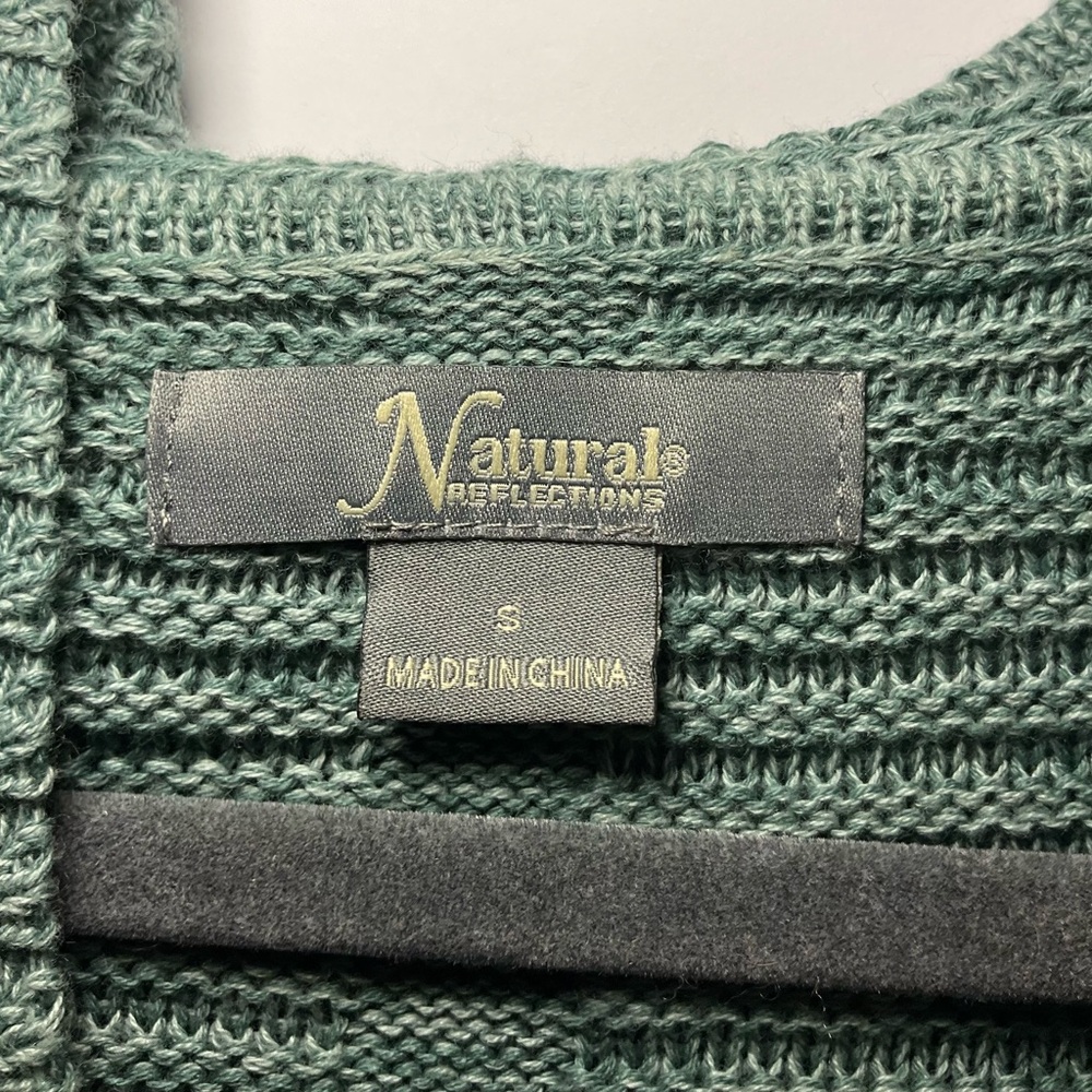 Natural Reflections Green Hoodie Tunic Length Cardigan - Picture 3 of 7